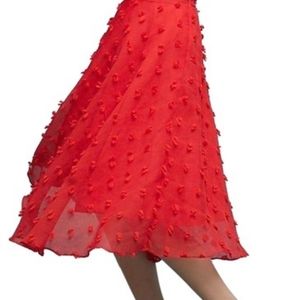 Anthropologie Red Luxe Skirt